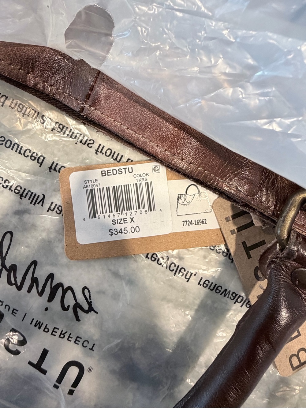 Bed Stu Rockaway Stitch-Detail Distressed
Satchel Bag color-Teak Rustic - Picture 14 of 16